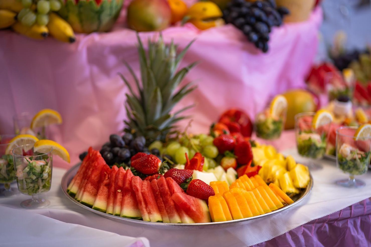 Fresh vegetable platter for catering events