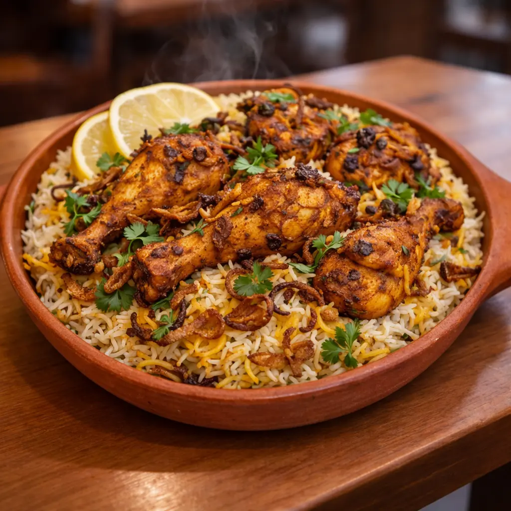 Kerala Chicken Biryani at Chilli Flakes in London, Ontario