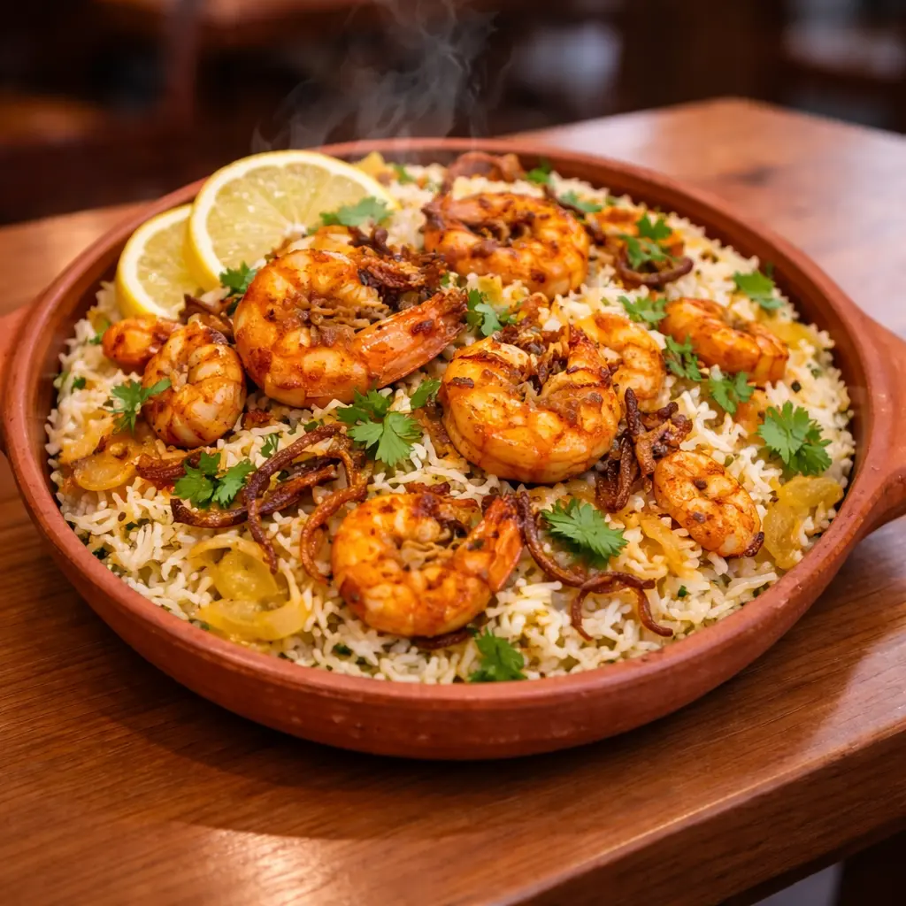 Prawn Biryani at Chilli Flakes in London, Ontario